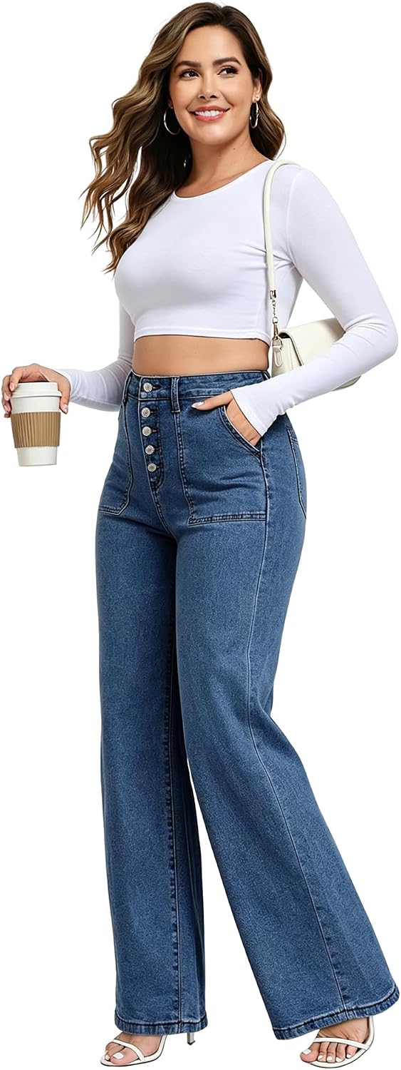 Women Plus Size | Stretchy Denim. High Waisted