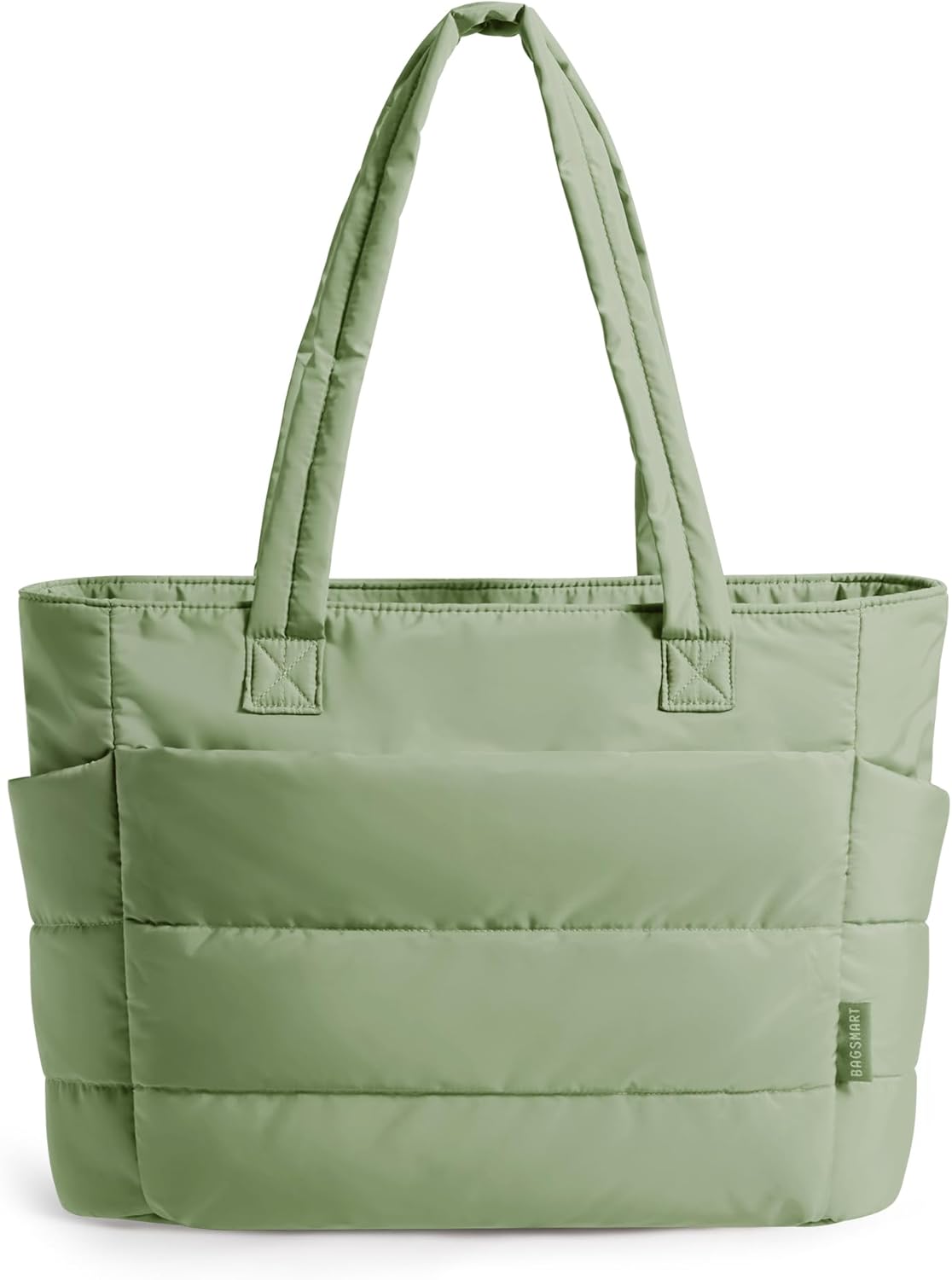 Women. Lightweight Puffy Tote Bag with Compartments Shoulder Bag Handbag for Travel. Work.