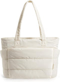 Women. Lightweight Puffy Tote Bag with Compartments Shoulder Bag Handbag for Travel. Work.