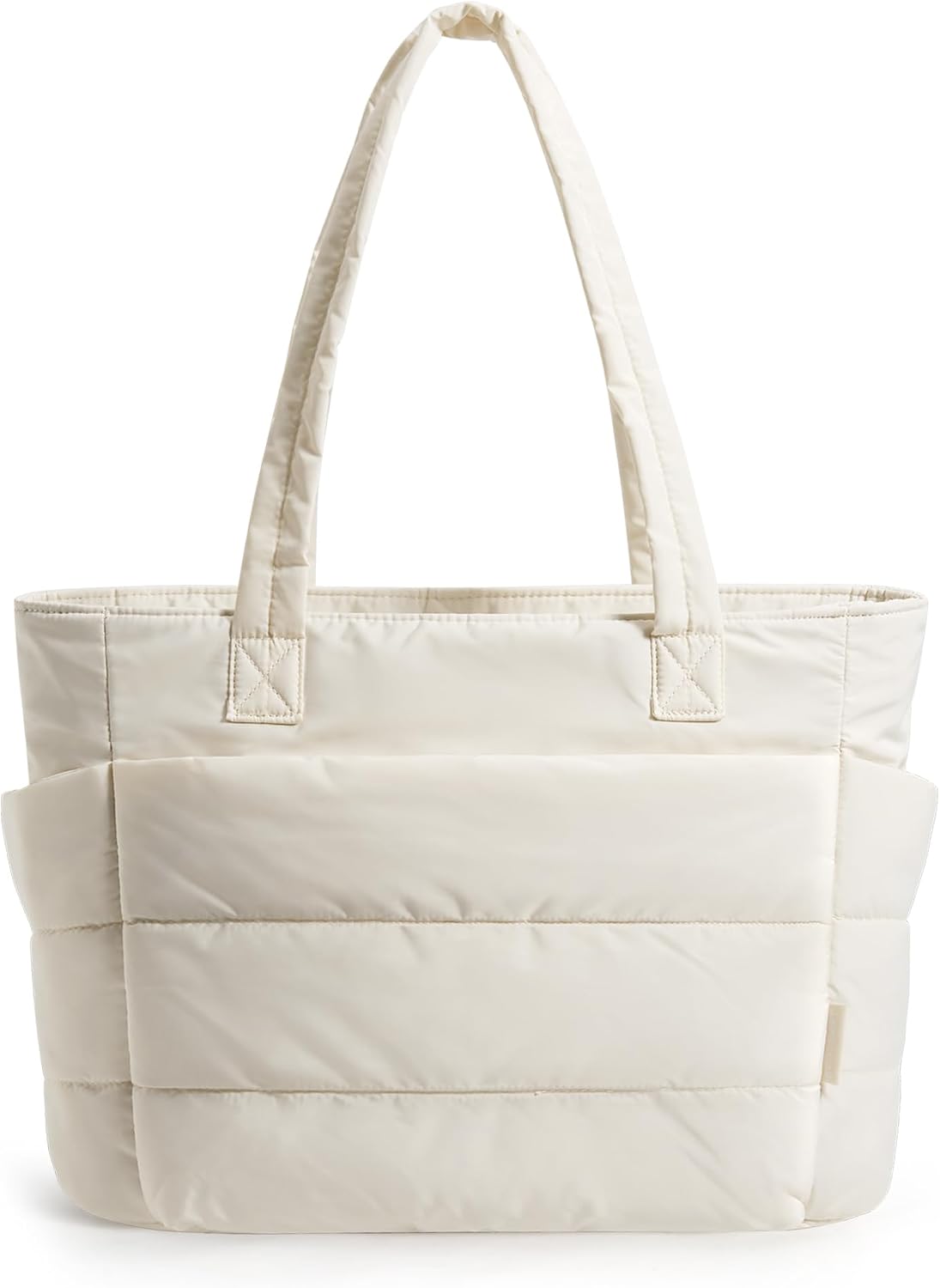Women. Lightweight Puffy Tote Bag with Compartments Shoulder Bag Handbag for Travel. Work.