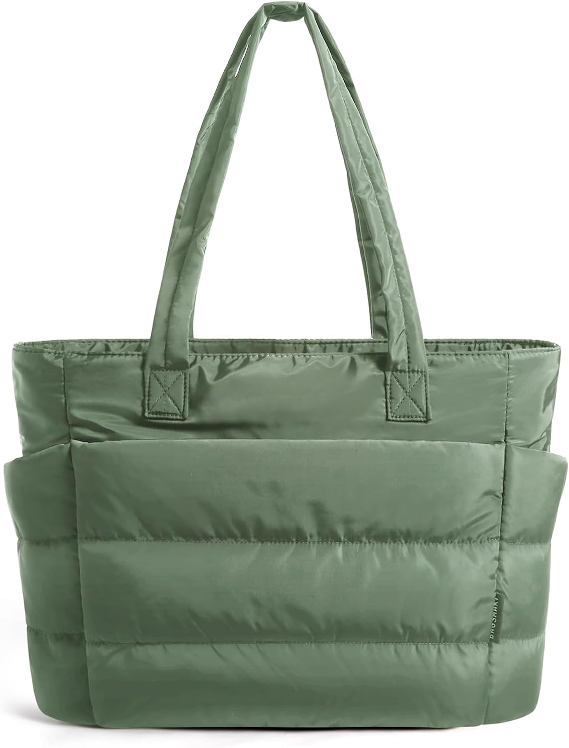 Women. Lightweight Puffy Tote Bag with Compartments Shoulder Bag Handbag for Travel. Work.