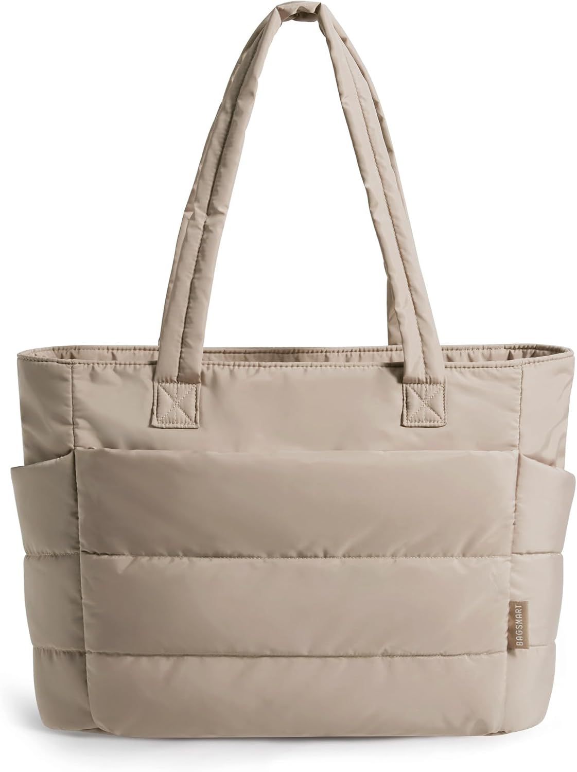 Women. Lightweight Puffy Tote Bag with Compartments Shoulder Bag Handbag for Travel. Work.