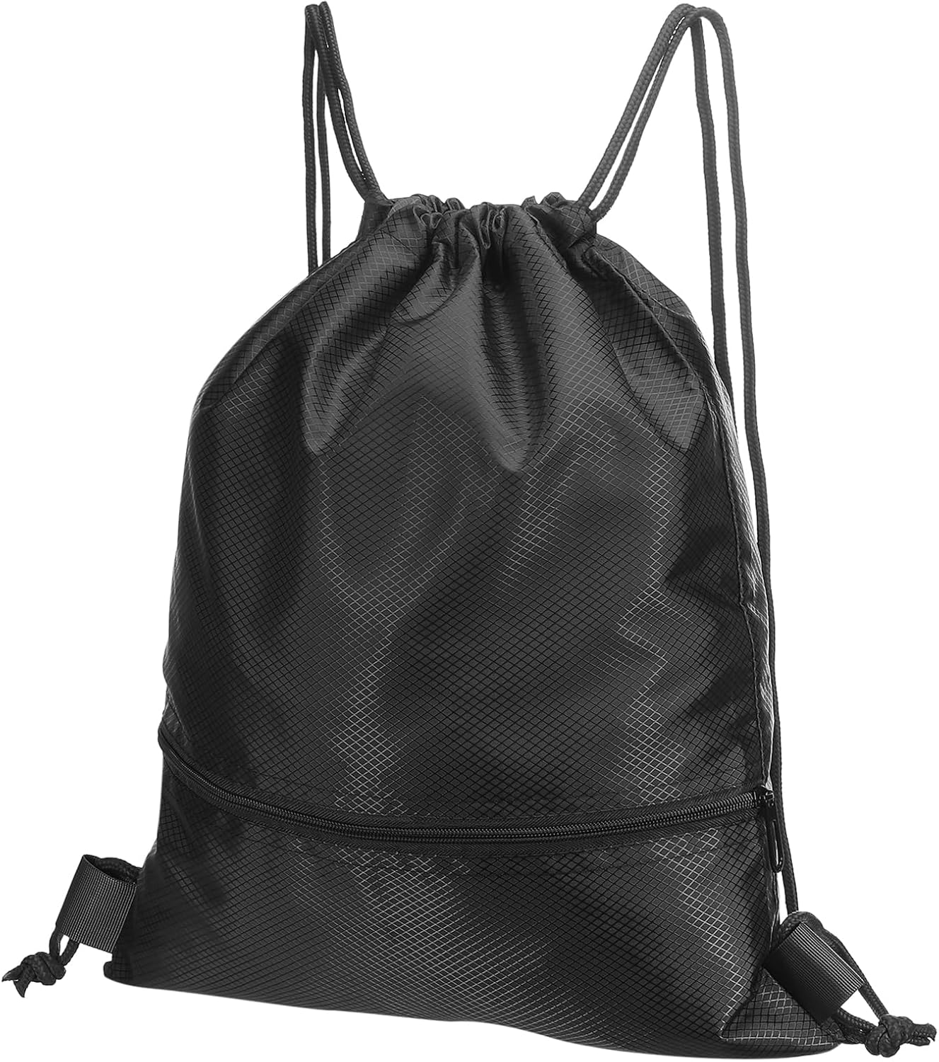 Drawstring Backpack Bag. Drawstring Gym Bags String Backpack with Zip Pocket for Women Men. Rose Red | Drawstring Bags