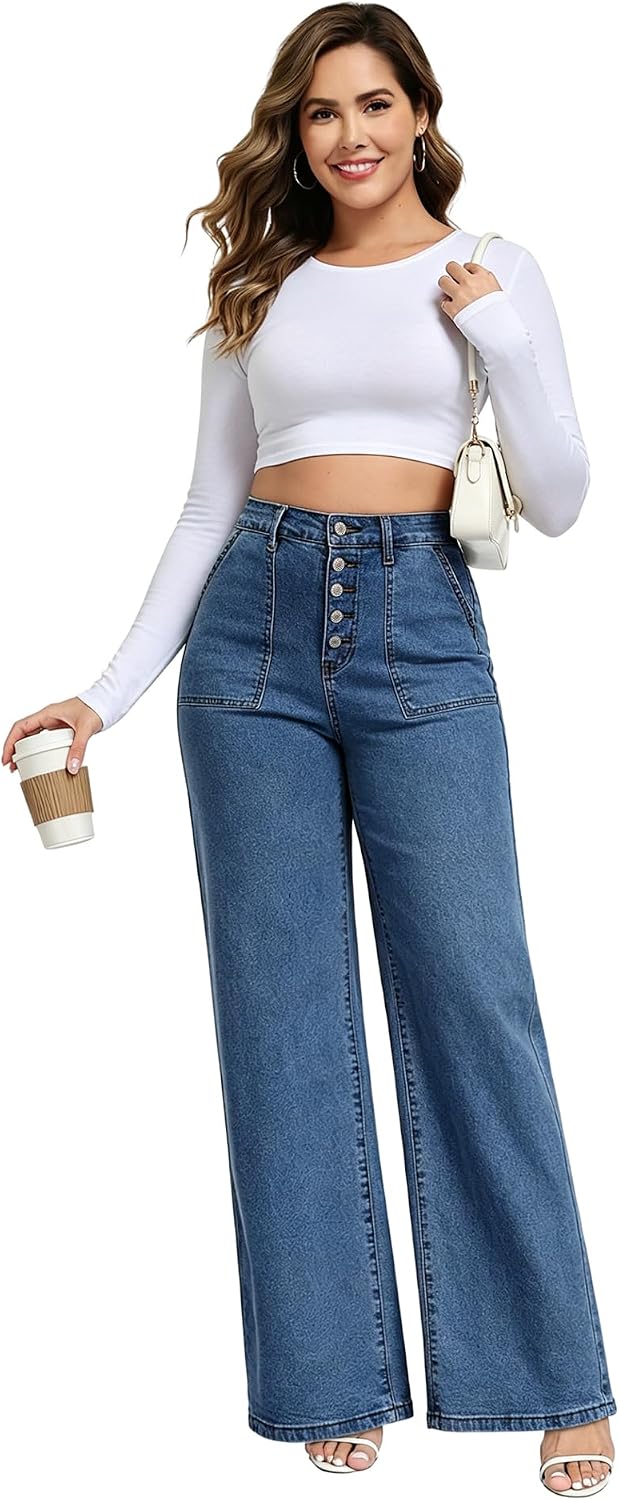 Women Plus Size | Stretchy Denim. High Waisted