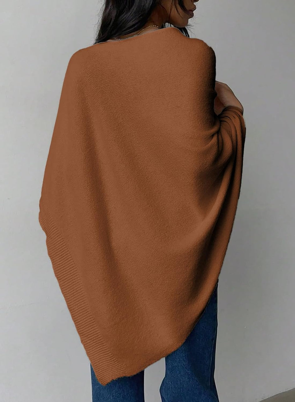 Women Lightweight Elegant Poncho Sweater Pullover Womens Fall Clothes.