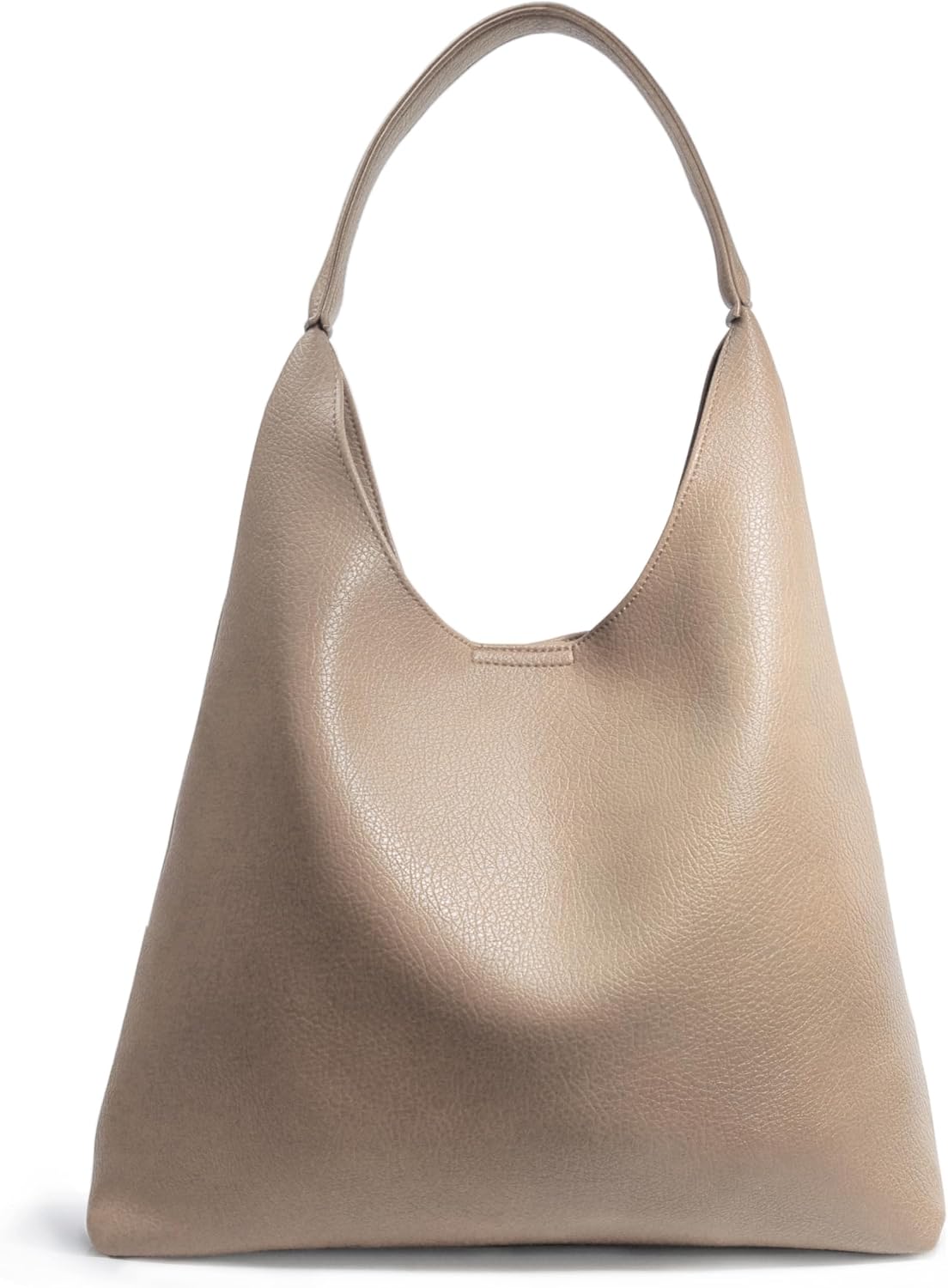 Women Soft Vegan Leather Shoulder Handbag Slouchy Tote Purses