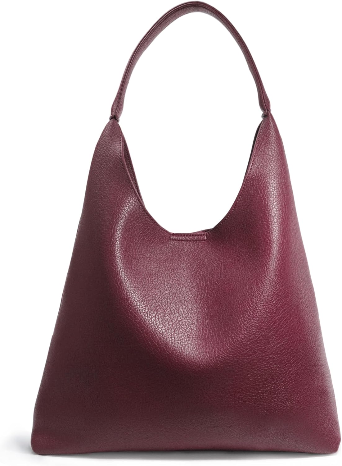 Women Soft Vegan Leather Shoulder Handbag Slouchy Tote Purses