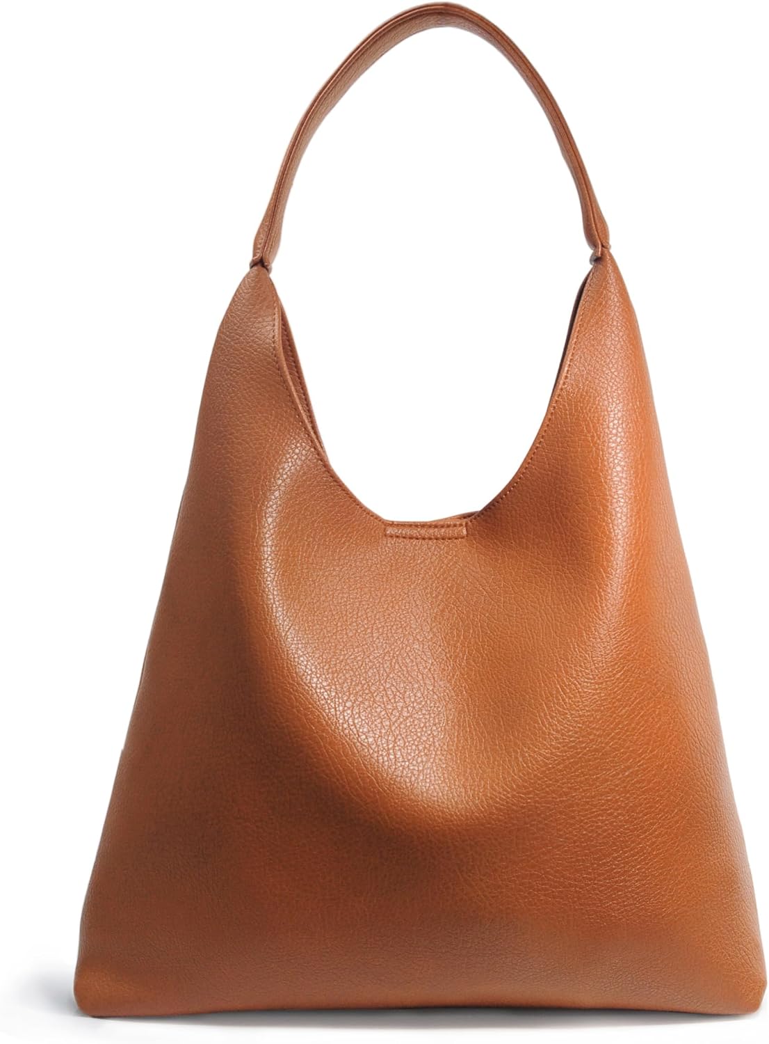 Women Soft Vegan Leather Shoulder Handbag Slouchy Tote Purses