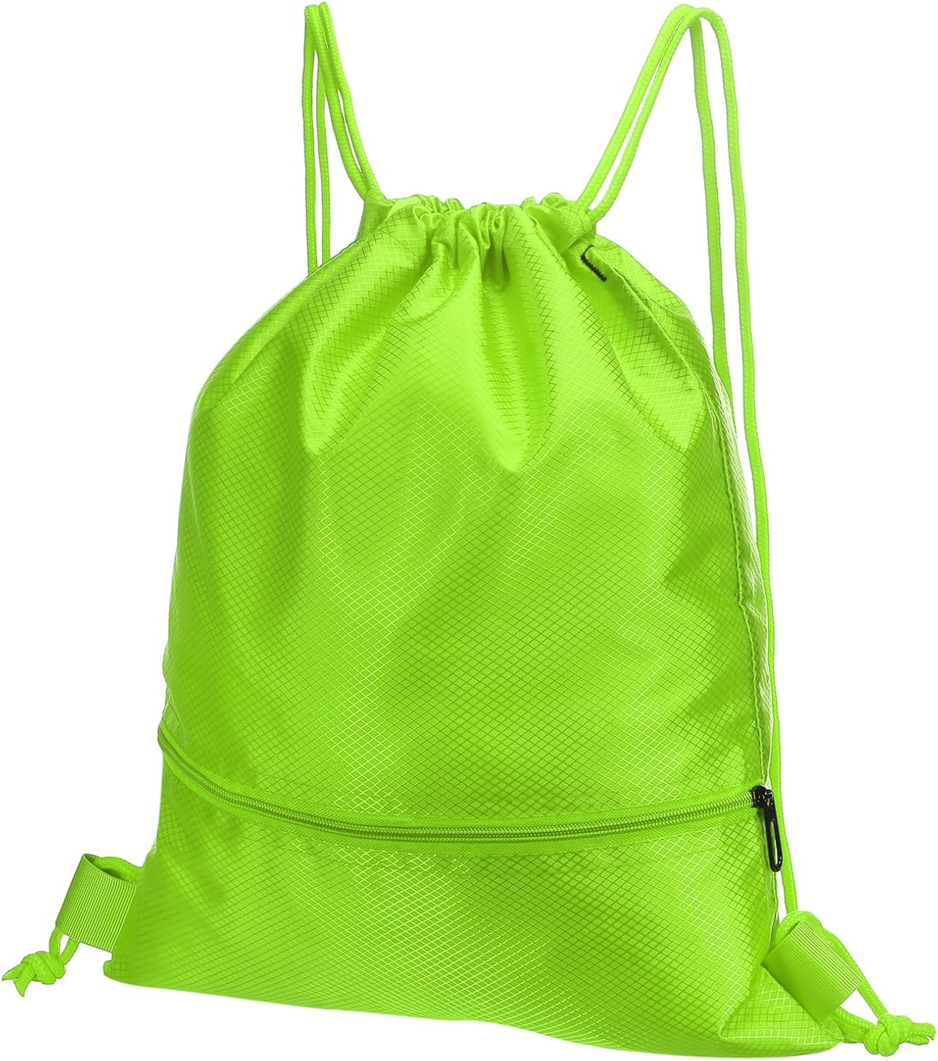 Drawstring Backpack Bag. Drawstring Gym Bags String Backpack with Zip Pocket for Women Men. Rose Red | Drawstring Bags