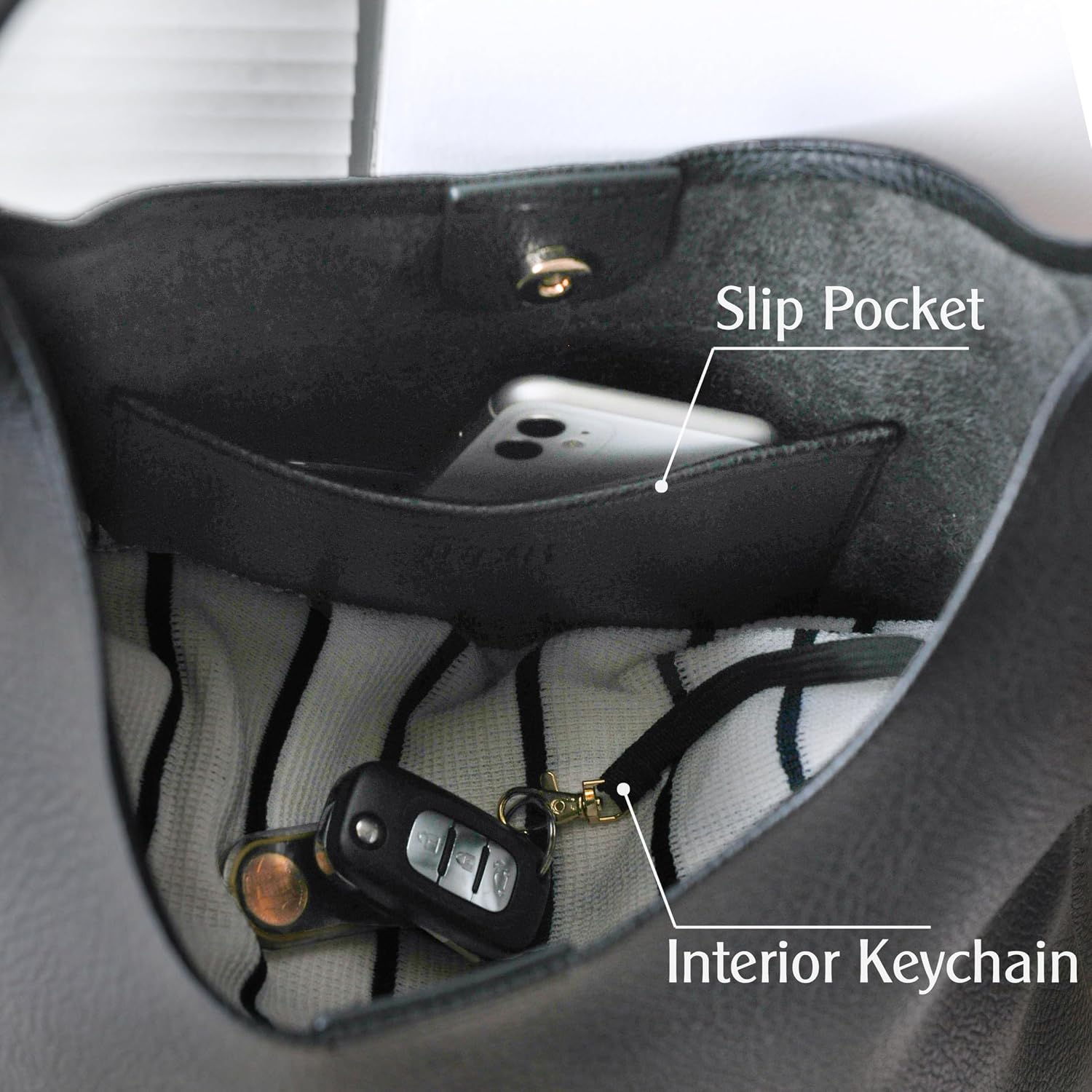 Women Soft Vegan Leather Shoulder Handbag Slouchy Tote Purses