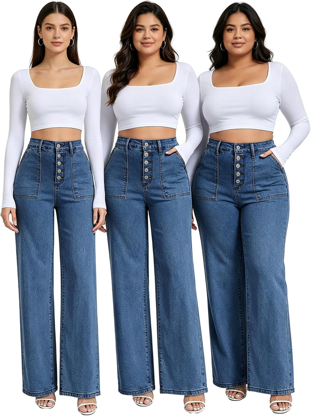 Women Plus Size | Stretchy Denim. High Waisted