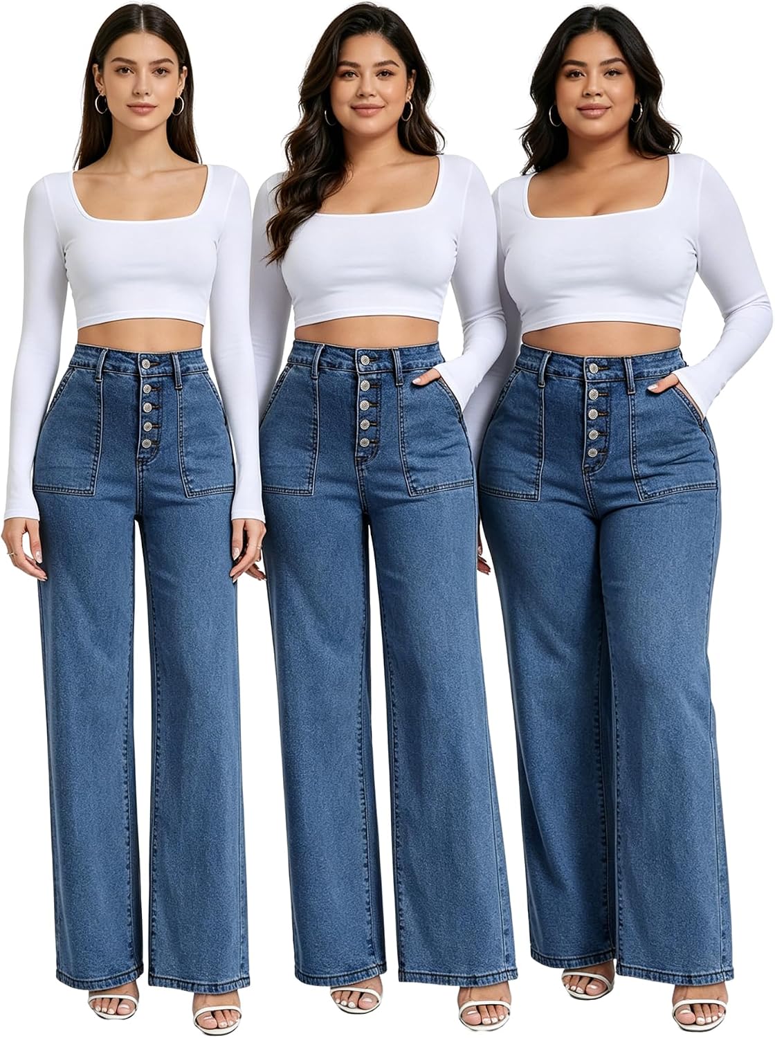 Women Plus Size | Stretchy Denim. High Waisted